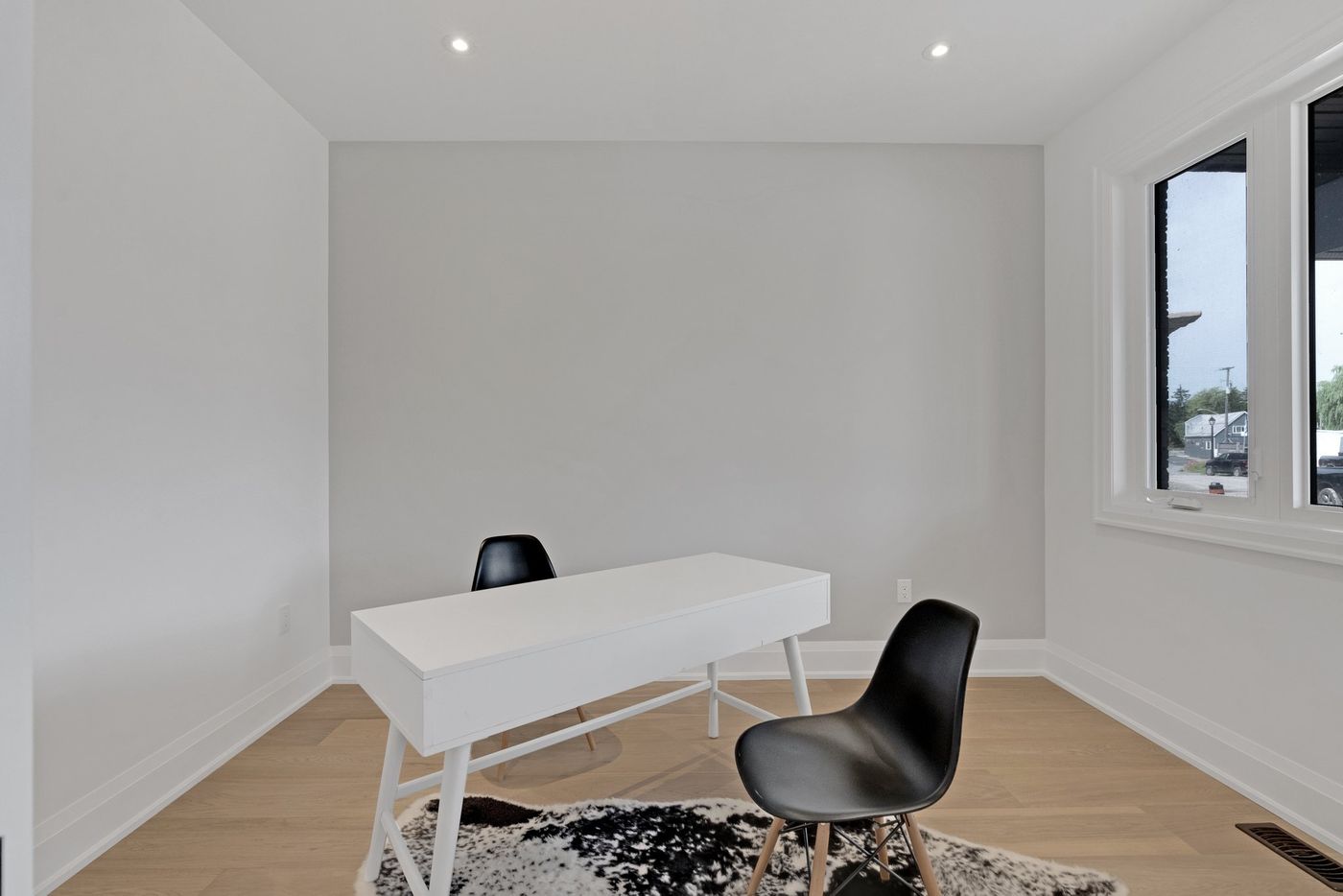 Bedroom set up as a home office